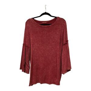 Promesa USA Tie Dye STRETCH Tunic Top Rosey Red Women's Size Large